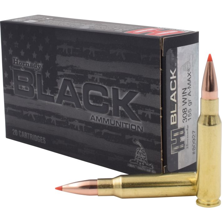 Hornady 80927 Black308Win 155gr Hornady A Max 20 Per Box/10 Case