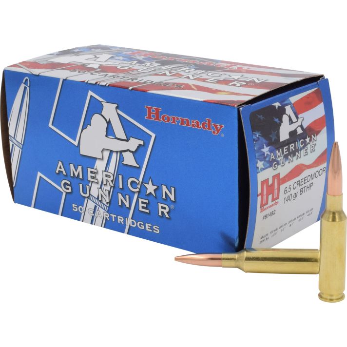 Hornady 81482 American Gunner6.5Creedmoor 140gr Hollow Point Boat Tail 50 Per Box/10 Case