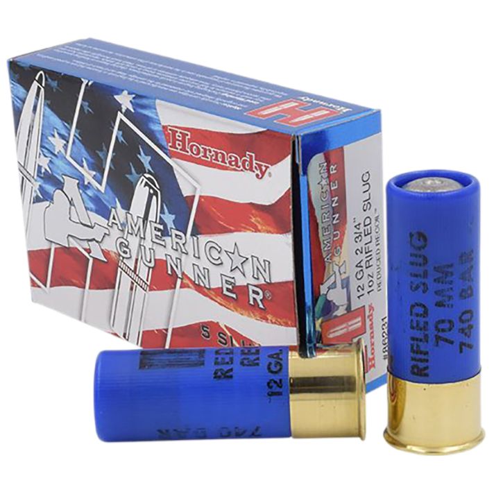 Hornady 86231 American Gunner12 Gauge 2.75" 1 oz Rifled Slug Shot 5 Per Box/ 20 Case