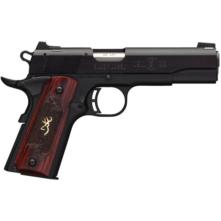 Browning 051851490 1911-22 Black Label Medallion Full Size Frame 22 LR 10+1, 4.25"Target Crown Barrel, Matte Black Serrated Slide & Aluminum Frame w/Beavertail