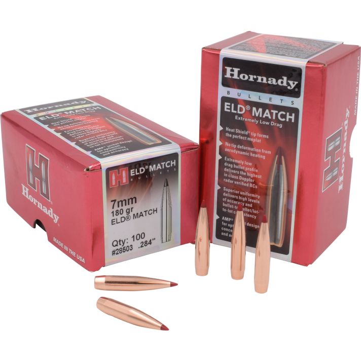 Hornady 28503 ELD Match7mm .284 180 gr Extremely Low Drag Match 100 Per Box/ 15 Case