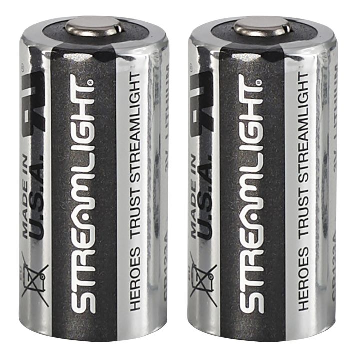 Streamlight 85175 CR123A Lithium BatteriesSilver/Black 3 Volts (2) Single Pack