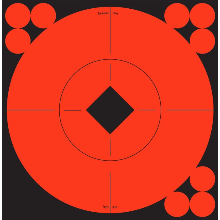 Birchwood Casey 33906 Target SpotsSelf-Adhesive Paper Black/Orange 6" Bullseye 10 Pack