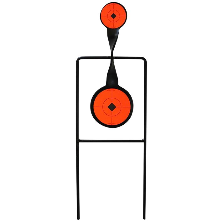 Birchwood Casey 46221 World of Targets Sharpshooter Rimfire Pistol/Rifle AR500 Steel Black/Orange Bullseye Illustration Impact Enhancement Motion