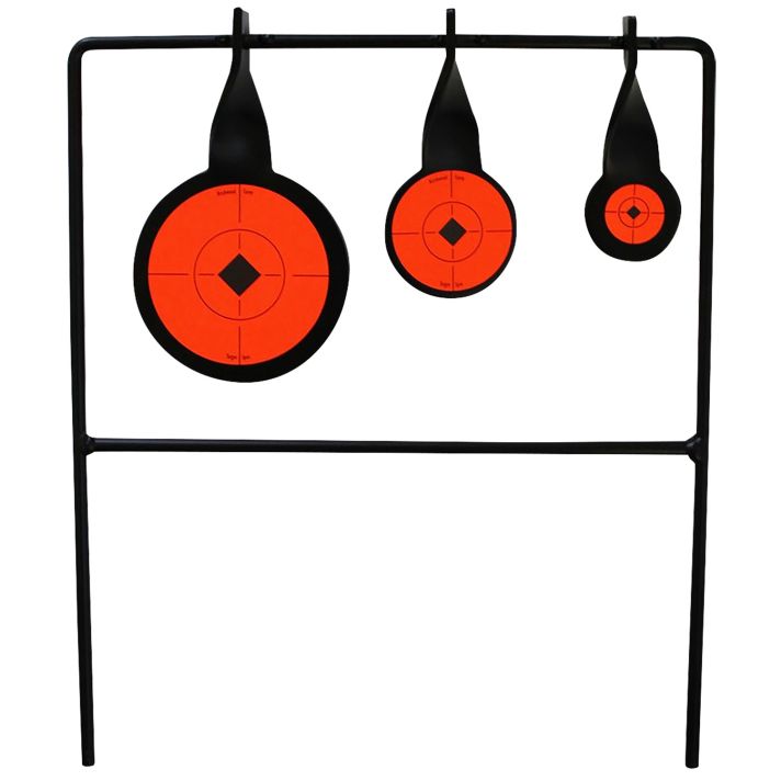 Birchwood Casey 46322 World of Targets Qualifier Rimfire Pistol/Rifle AR500 Steel Black/Orange Bullseye Illustration Impact Enhancement Motion
