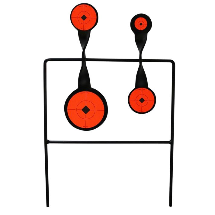 Birchwood Casey 46422 World of Targets Duplex Rimfire Pistol/Rifle AR500 Steel Black/Orange Bullseye Illustration Impact Enhancement Motion