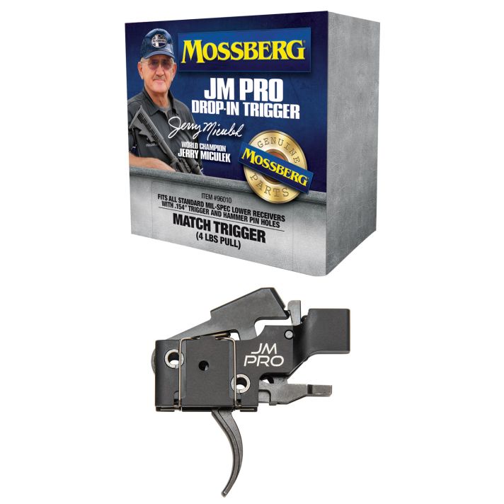 Mossberg 96010 JM ProAdjustable Match AR Drop-In Trigger, Fits AR15s & AR10s w/.154" Trigger & Hammer Pin Holes, Factory-Set 4 Pound Pull Weight