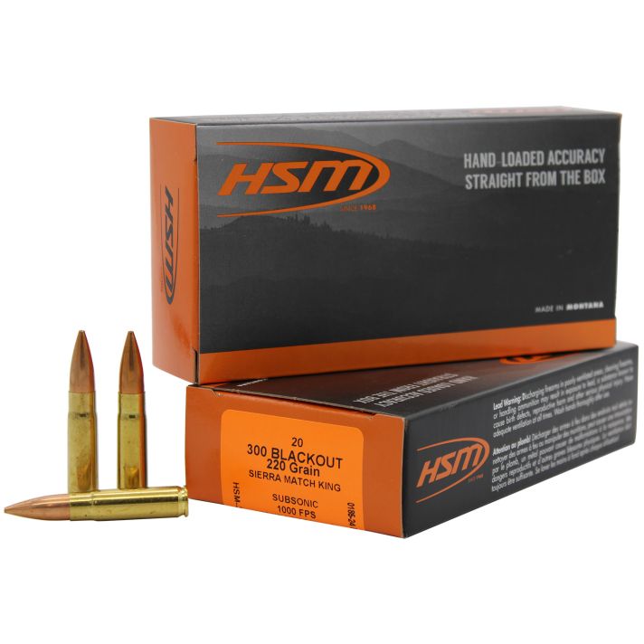 HSM 300BLK4N Match300 Blackout 220 gr Sierra MatchKing BTHP 20 Per Box/ 25 Case