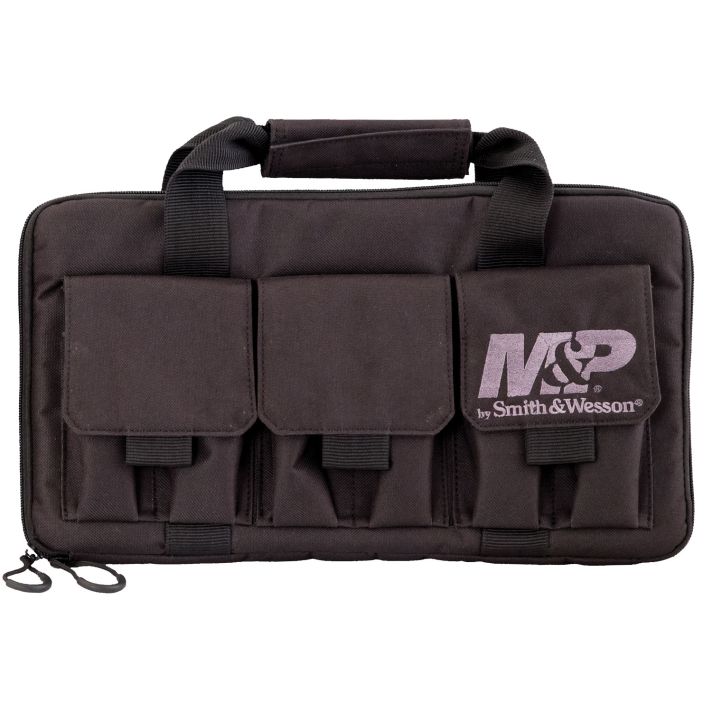M&P Accessories 110029 Pro Tac Handgun Case Black Nylon Holds 2 Handguns