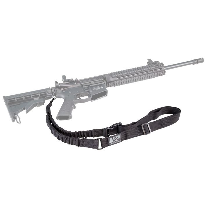 M&P Accessories 110030 Single Point Sling Kit Black Nylon w/ Adjustable Bungee Design for AR Platform