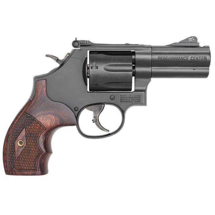 Smith & Wesson 170170 Model 586 Performance Center L-Comp 357 Mag Blued Carbon Steel 3" Ported Full Lug Barrel, 7rd Cylinder & L-Frame, Checkered Altamont Rosewood Grip, Titanium Front Night Sight