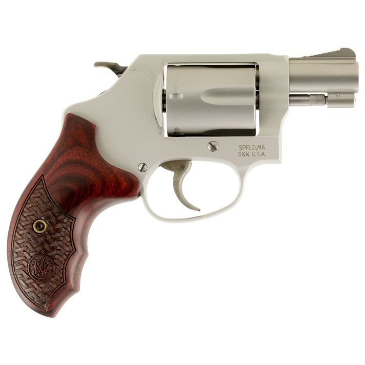 Smith & Wesson 170349 Model 637 Performance Center Enhanced Action 38 S&W Spl +P 5 Shot 1.88" Stainless Steel Barrel/Cylinder, Matte Silver Aluminum Alloy J-Frame, Custom Wood Grip, Internal Lock