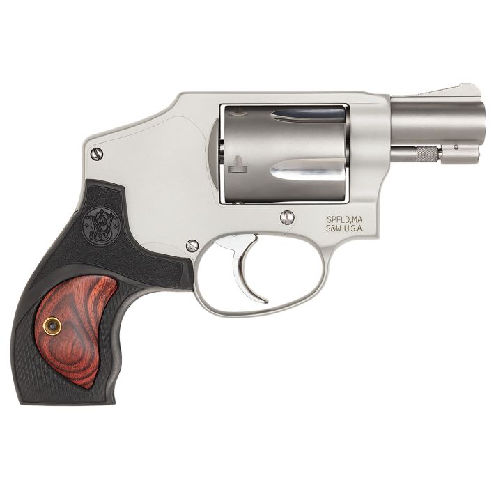 Smith & Wesson 10186 Performance Center Model 642 38 S&W Spl +P 5rd 1.88" Stainless Steel Barrel, Fluted Cylinder, Matte Silver Aluminum Frame with Black Polymer with Integrated Wood Insert Grip
