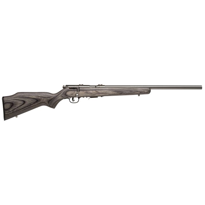Savage Arms 96705 93R17 BVSS Full Size 17 HMR 5+1 21" Satin Heavy Button Rifled Barrel, Satin Drilled & Tapped Stainless Steel Receiver, Gray Fixed Laminate Stock, Right Hand