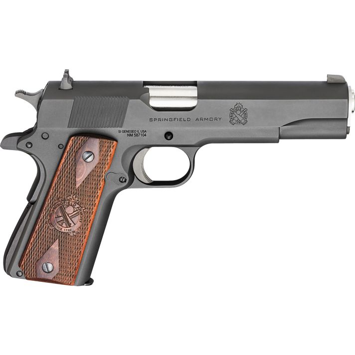 Springfield Armory PB9108LCA 1911 Mil-Spec *CA Compliant 45 ACP 5" 7+1 Black Parkerized Frame Black Parkerized Carbon Steel with Rear Serrations Slide Crossed Cannon Cocobolo Grip