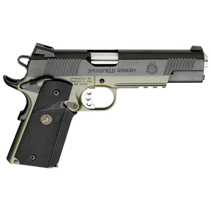 Springfield Armory PX9105MLCA18 1911 Loaded Operator *CA Compliant 45 ACP 5" 7+1 OD Green Armory Kote Black Armory Kote Carbon Steel Slide Black Wraparound Rubber Grip