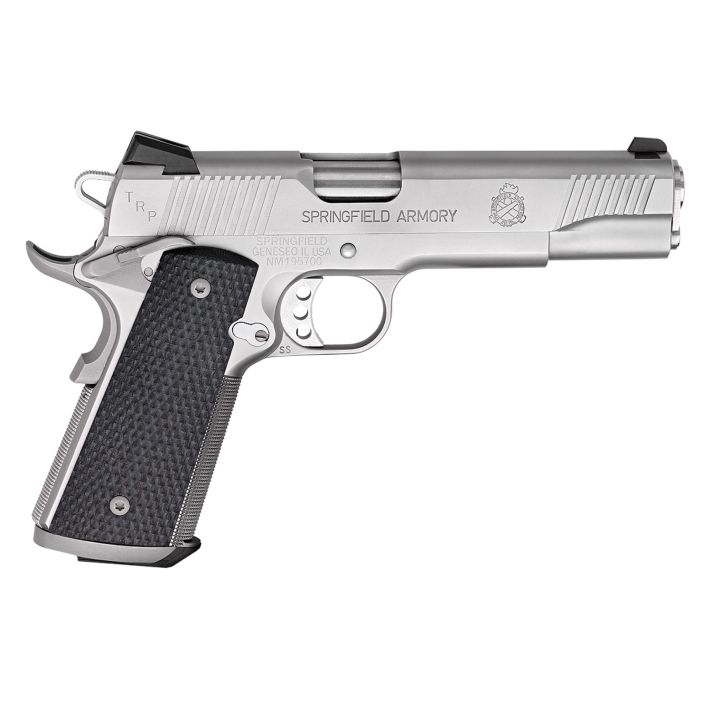 Springfield Armory PC9107LCA18 1911 TRP *CA Compliant 45 ACP 7+1, 5" Match Grade Steel Steel Barrel, Serrated Slide & Frame w/Beavertail, Black G10 Grip