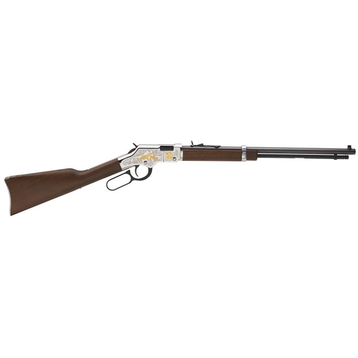 Henry H004SAT Golden Boy 2nd Amendment Tribute 22 Short,Long,LR 16 LR/21 Short 20" Nickel Plated American Walnut Right Hand