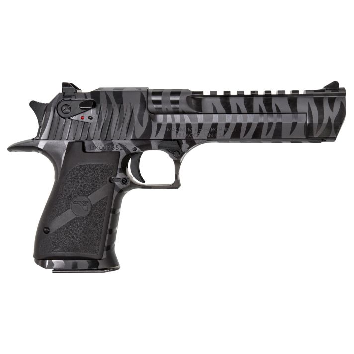 Magnum Research DE50BTS Desert Eagle Mark XIX 50 AE 6" 7+1 Black Carbon Steel with Tiger Stripes Frame & Slide Black Polymer Grip