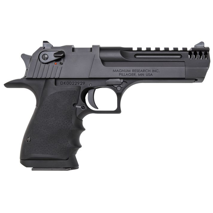 Magnum Research DE445IMB Desert Eagle L5 44 Rem Mag 5" with Muzzle Brake 8+1 Black Hardcoat Anodized Aluminum Frame Black Carbon Steel Slide Black Hogue Wraparound Grip