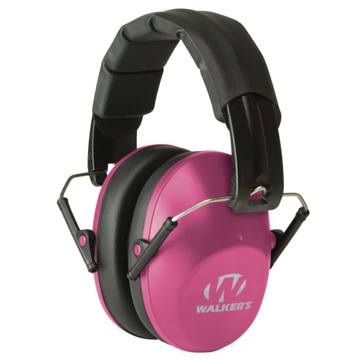 Walker's GWPFPM1PNK Pro Low Profile Passive Muff 22 dB Over the Head Pink/Black Polymer