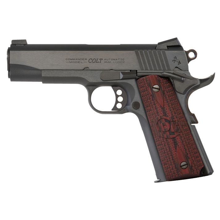 Colt Mfg O4942XE Commander Combat 9mm Luger 9+1 4.25" Steel Barrel, Blued Serrated Carbon Steel Slide, Blued Carbon Steel Frame w/Beavertail, Black Cherry G10 Grip, Ambidextrous