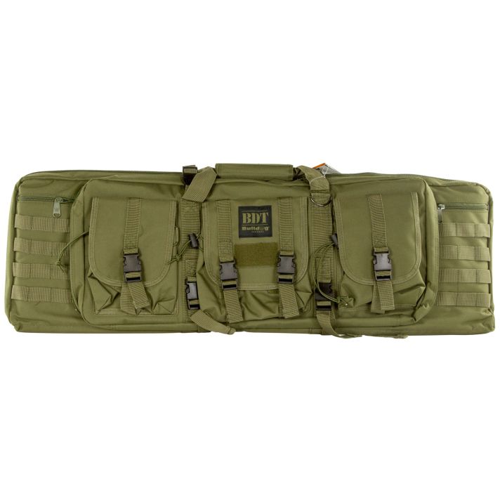 Bulldog BDT4037G BDT Tactical Single Green Nylon, 3 Accessory Pockets, Deluxe Padded Backstraps, Lockable Zippers & Padded