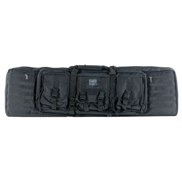 Bulldog BDT6043B BDT Tactical Double 43" Black Nylon, 3 Accessory Pockets, Deluxe Padded Backstraps, Lockable Zipper, Padded Internal Divider
