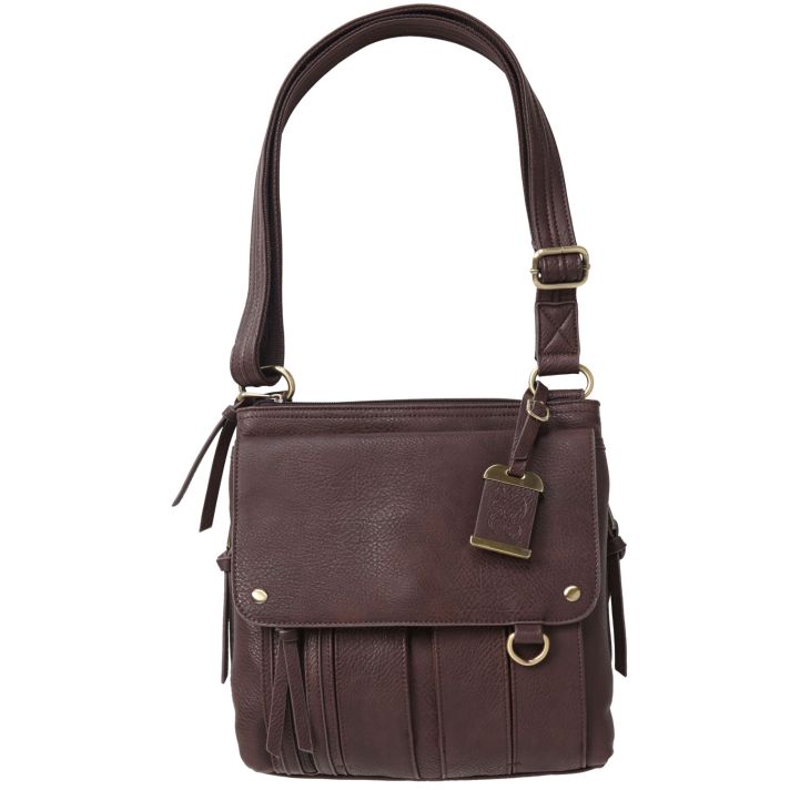 Bulldog BDP035 Cross Body Purse w/Holster Brown Leather Most Sm Pistols & Revolvers Ambidextrous Hand