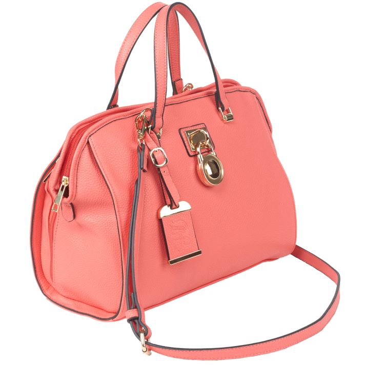 Bulldog BDP026 Satchel Purse w/Holster Coral Leather Most Sm Pistols & Revolvers Ambidextrous Hand