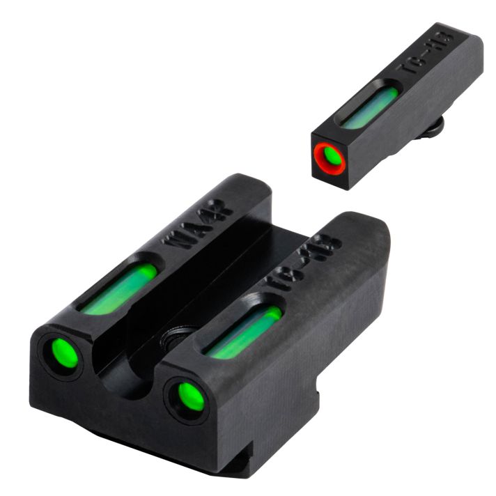 TruGlo TG13WA4PC TFX ProBlack | Green Tritium & Fiber Optic Orange Outline Front Sight Green Tritium & Fiber Optic Rear Sight