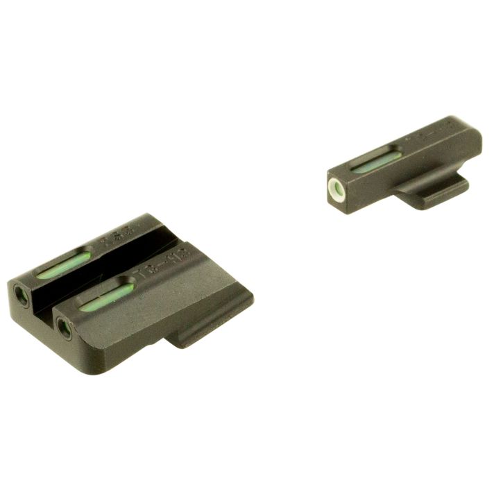TruGlo TG13RS3A TFXBlack Green Tritium & Fiber Optic White Outline Front Sight Green Tritium & Fiber Optic Rear Sight Ruger American