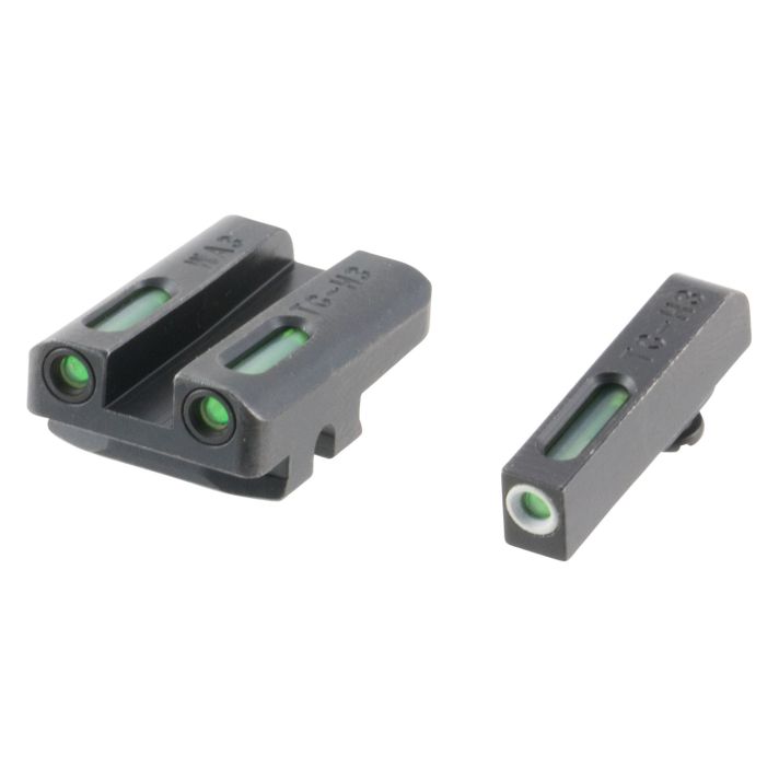 TruGlo TG13WA3A TFXBlack | Green Tritium & Fiber Optic White Outline Front Sight Green Tritium & Fiber Optic Rear Sight