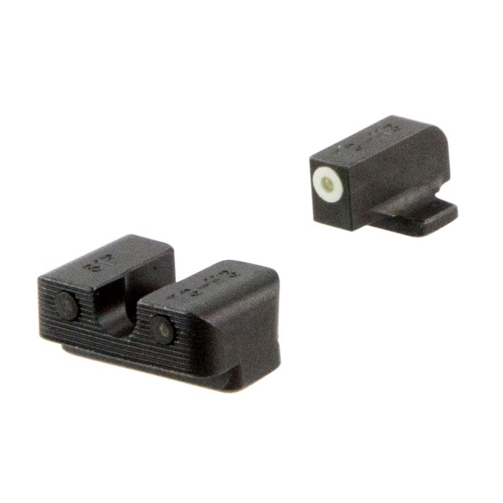 TruGlo TG231S2W Tritium ProBlack | Green Tritium White Outline Front Sight Green Tritium Rear Sight