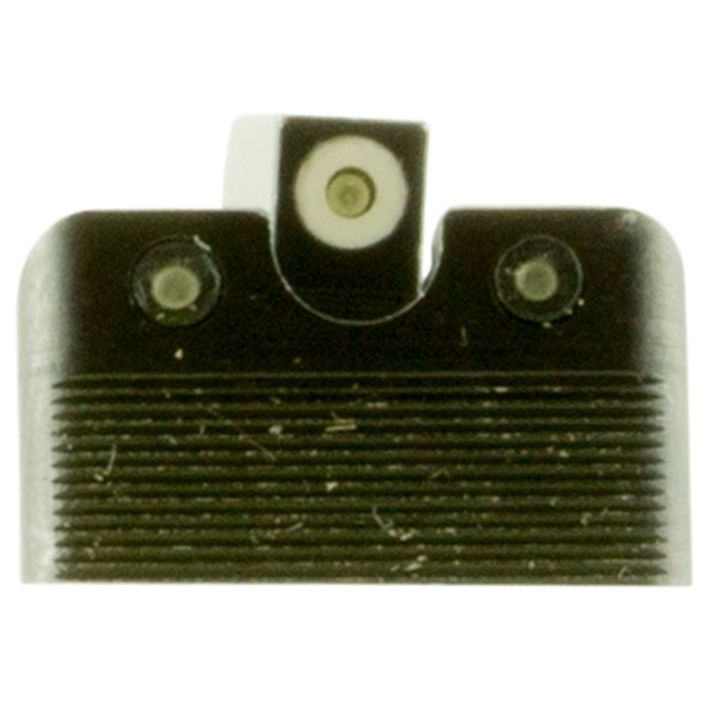 TruGlo TG231G1MW Tritium ProLow White Outline Tritium Front/Green Tritium Rear/Black Nitride Fortress Frame, Compatible w/Glock MOS, Front Post/Rear Dovetail Mount