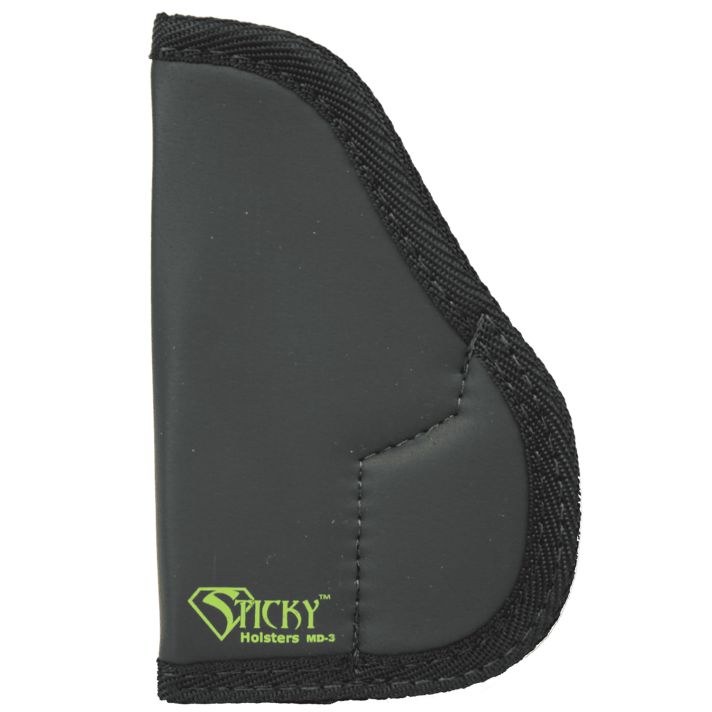 Sticky Holsters MD3 MD-3Black/Green Latex Free Rubber Fits Walther PPK Ambidextrous