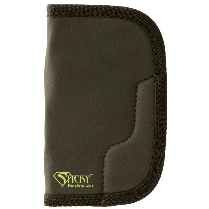 Sticky Holsters LG5 LG-5 Lg/Long Revolvers up to 4" Latex Free Synthetic Rubber Black w/Green Logo