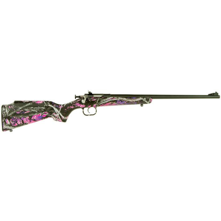 Crickett KSA2160 Youth22 LR 1rd 16.12" Barrel & Receiver, Fixed Front/Adjustable Rear Peep Sight, Hydro Dipped Muddy Girl Synthetic Stock w/11.5" LOP, Rebounding Firing Pin Safety