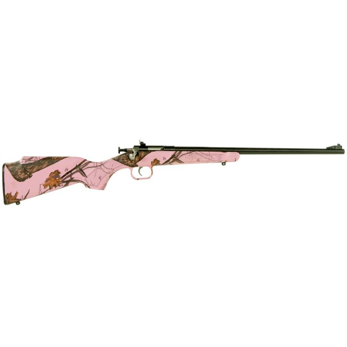 Crickett KSA2161 Youth22 LR 1rd 16.12" Blued Single Shot Barrel, Blued Stainless Steel Receiver, Mossy Oak Pink Blaze Fixed Synthetic Stock, Right Hand
