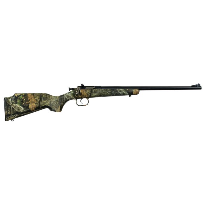 Crickett KSA2163 Youth22 LR 1rd 16.12" Blued Barrel & Receiver, Fixed Front/Adjustable Rear Peep Sight, Hydro Dipped Mossy Oak Break-Up Synthetic Stock w/11.5" LOP, Rebounding Firing Pin Safety