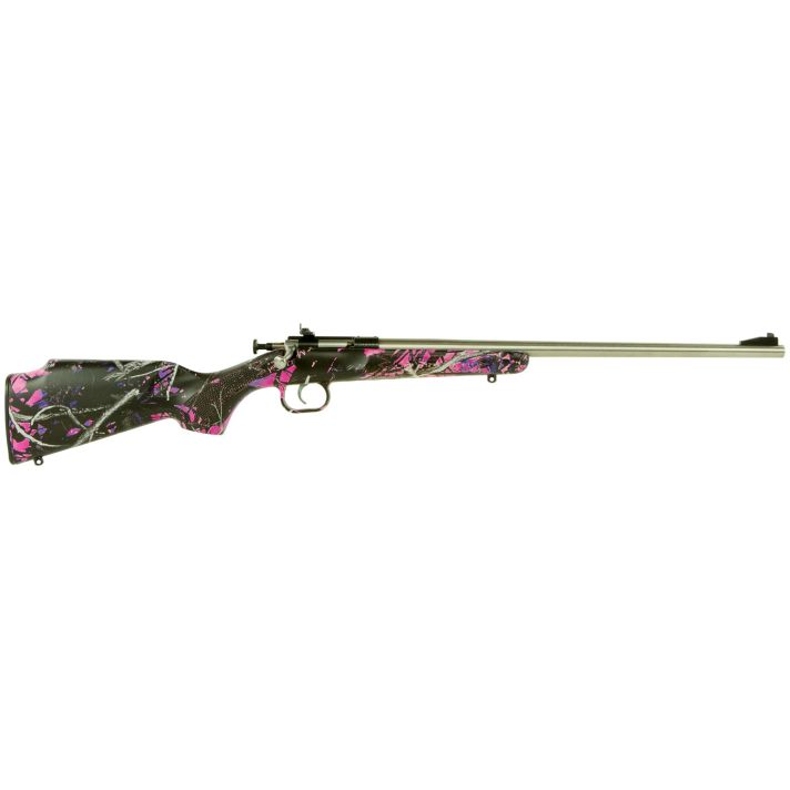 Crickett KSA2167 Youth22 LR 1rd 16.12" Stainless Steel Barrel, Fixed Front/Adjustable Rear Peep Sights, Hydro Dipped Muddy Girl Synthetic Stock w/11.5" LOP, Rebounding Firing Pin Safety