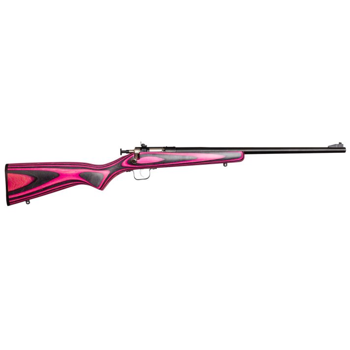 Crickett KSA2225 Youth22 LR 1rd 16.12" Blued Barrel & Receiver, Fixed Front/Adjustable Rear Peep Sights, Pink/Black Laminate Stock w/11.5" LOP, Rebounding Firing Pin Safety