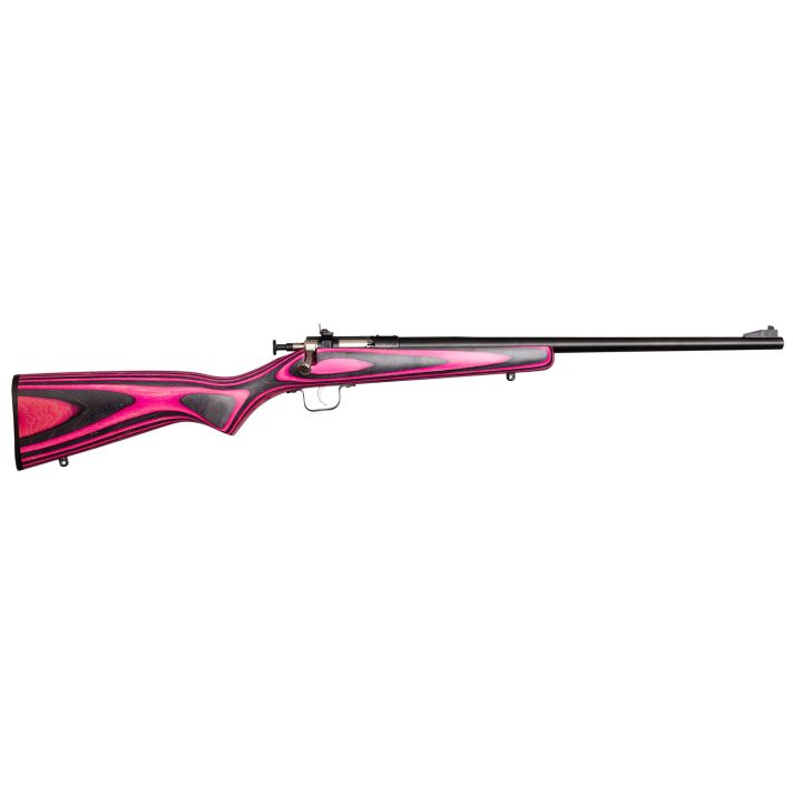Crickett KSA2226 Youth22 LR 1rd 16.12" Stainless Steel Barrel, Fixed Front/Adjustable Rear Peep Sights, Pink/Black Laminate Stock w/11.5" LOP, Rebounding Firing Pin Safety