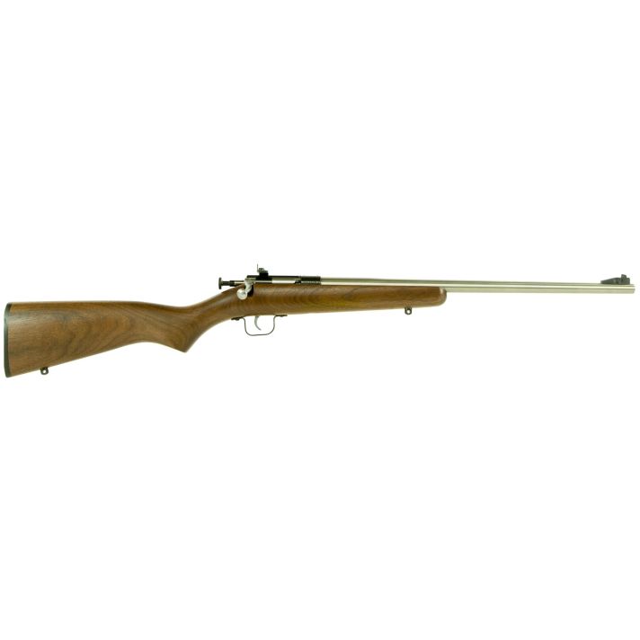 Crickett KSA3238 Youth22 LR 1rd 16.12" Stainless Steel Barrel, Fixed Front/Adjustable Rear Peep Sights, Walnut Stock w/11.5" LOP, Rebounding Firing Pin Safety
