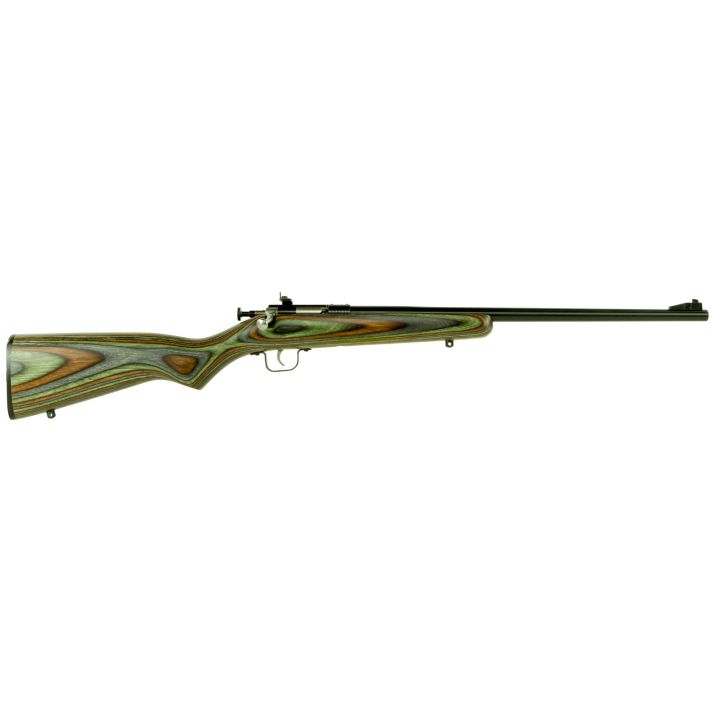 Crickett KSA2252 Youth22 LR 1rd 16.12" Blued Barrel & Receiver, Fixed Front/Adjustable Rear Peep Sights, Camo Laminate Stock w/11.5" LOP, Rebounding Firing Pin Safety