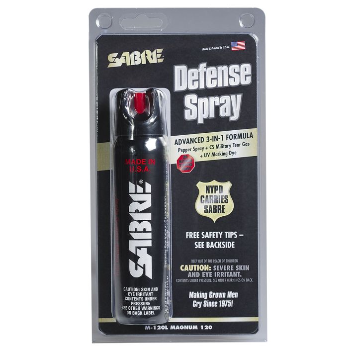 Sabre M120L Magnum Self Defense Police Magnum Pepper Spray Range 8-10 ft 4.36 oz