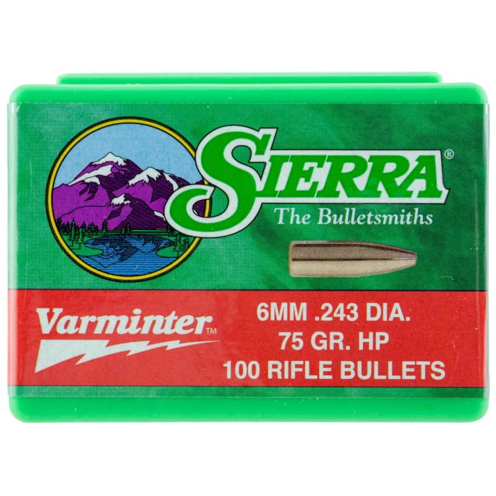 Sierra 1510 Varminter6mm 75gr Hollow Point 100/Box