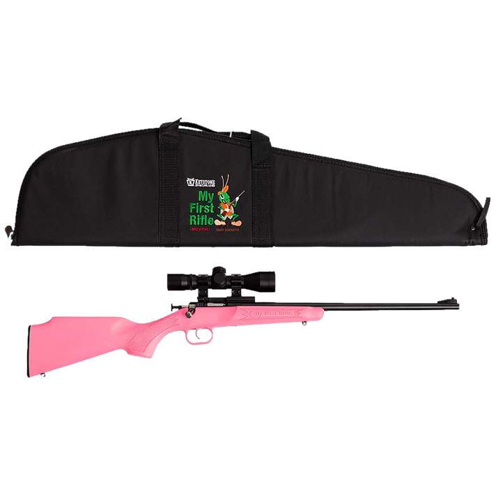 Crickett KSA2220BSC Youth Package Youth 22 LR 1rd 16.12" Blued Single Shot Barrel, Blued Stainless Steel Receiver, Pink Fixed Synthetic Stock, Right Hand