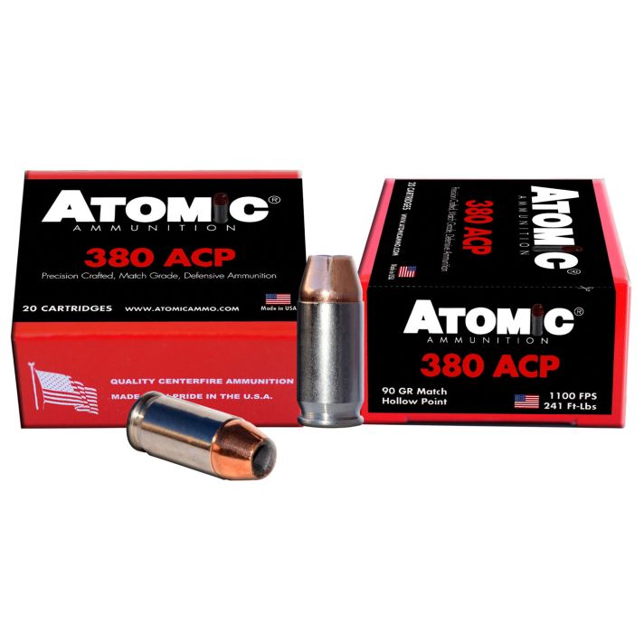 Atomic Ammunition 00453 Pistol Precision Craft 380ACP 90gr Hollow Point 20 Per Box/10 Case