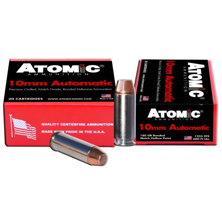 Atomic Ammunition 00457 Pistol Precision Craft 10mmAuto 180gr Bonded Match Hollow Point 20 Per Box/10 Case